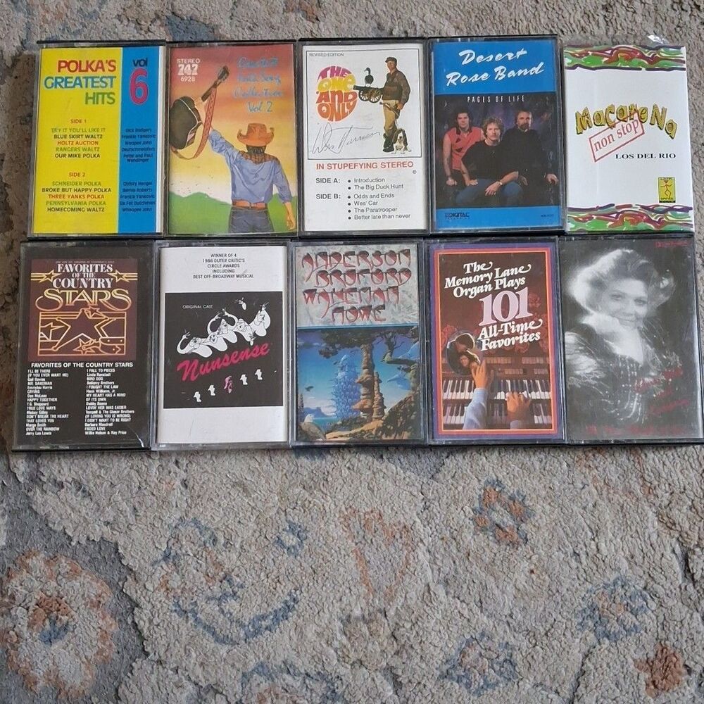 10 Rare Eclectic Cassettes Polka Folk Wes Harrison Original Cast Pop Lot